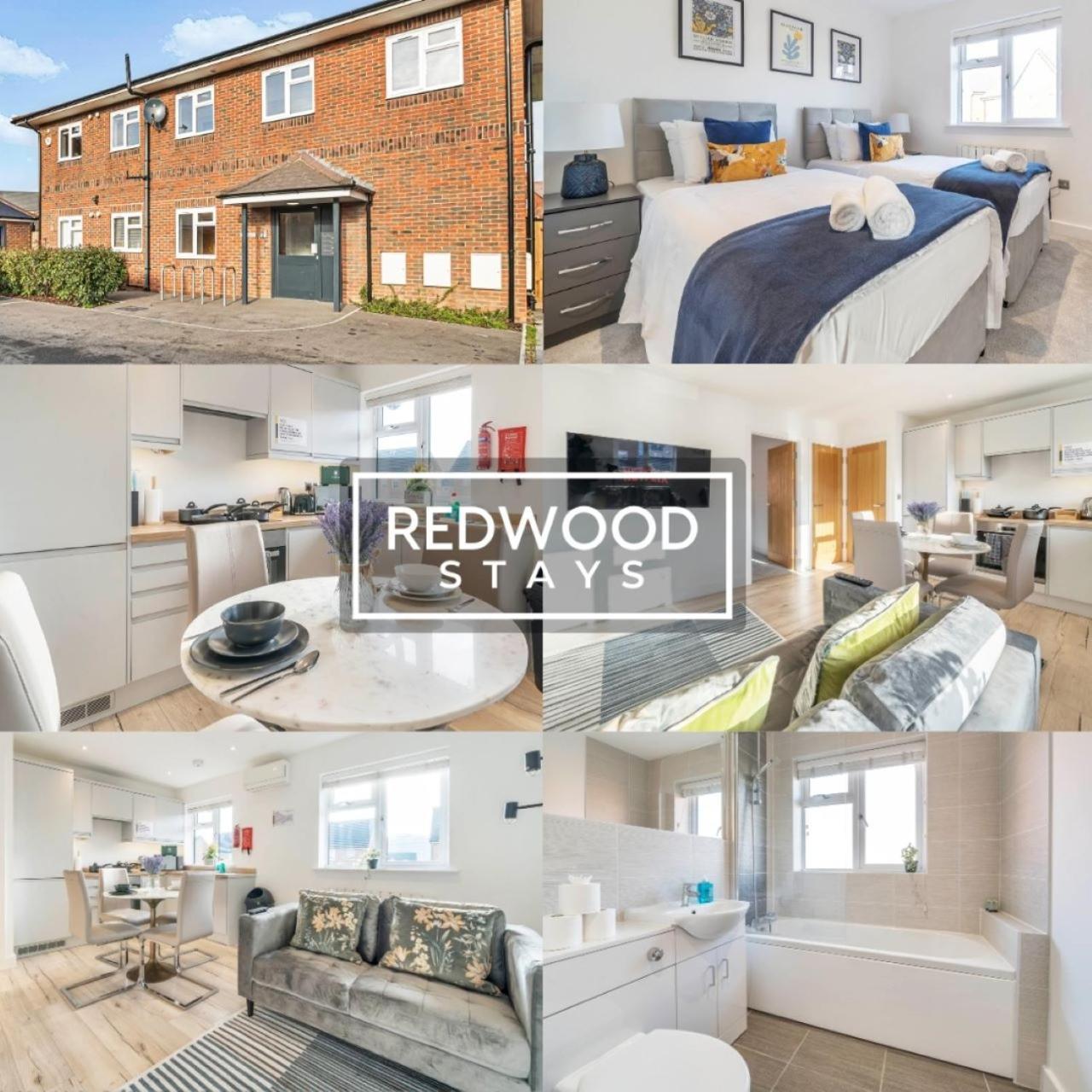 Modern Serviced Apartments For Contractors & Families With Free Parking, Wifi & Netflix By Redwood Stays Basingstoke Bagian luar foto